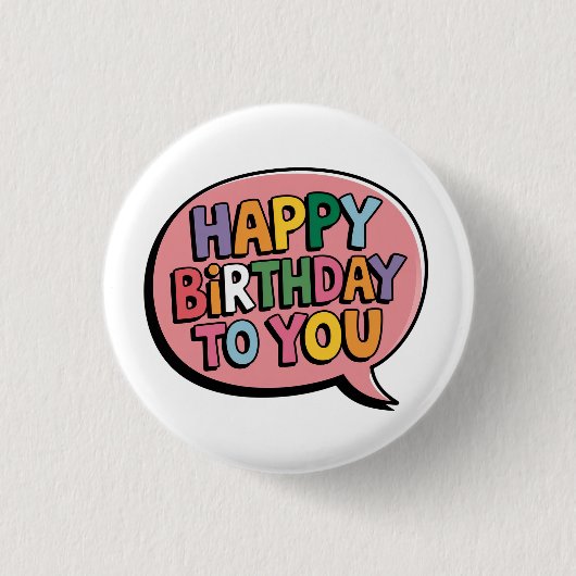 Verjaardagsbubbel Ronde Button 3,2 Cm (Voorkant)