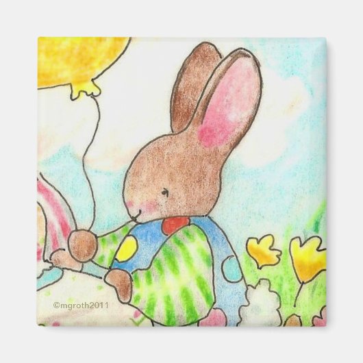 verjaardagsbunny magnet (Voorkant)