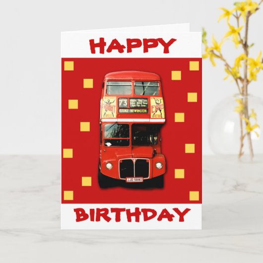 Verjaardagsbus Londen Kaart 01 (Gele Bloem)