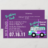 Verjaardagsbus Pass Kaart (Voorkant / Achterkant)