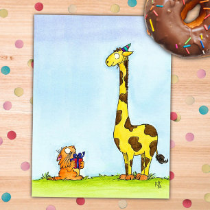 VERJAARDAGSCAART giraffe van Nicole Janes Briefkaart