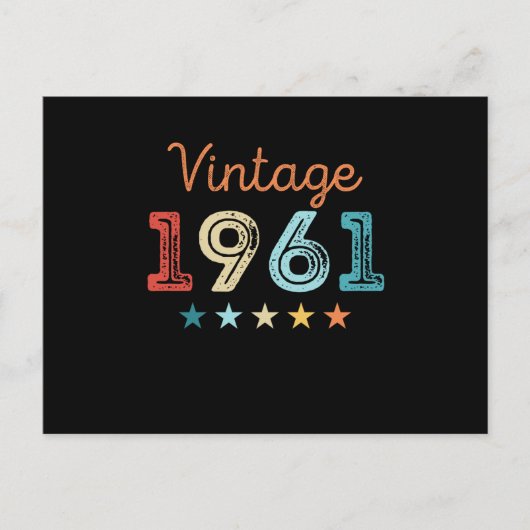 Verjaardagscadeau 1961 60 jaar oud retro cadeau briefkaart (Voorkant)