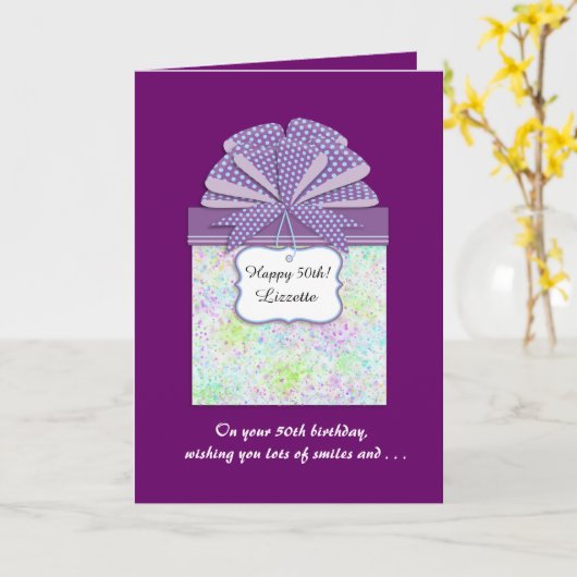Verjaardagscadeau 50ste verjaardag groet kaart (Gele Bloem)