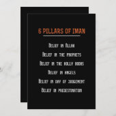 Verjaardagscadeau 6 Pilaren Van Iman Kaart (Voorkant / Achterkant)