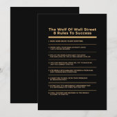 Verjaardagscadeau 6 regels voor succes kaart (Voorkant / Achterkant)