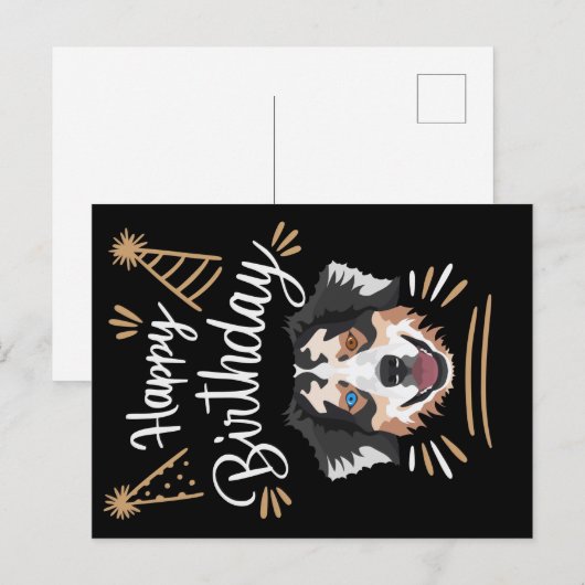 Verjaardagscadeau Australian Shepherd Briefkaart (Voorkant / Achterkant)