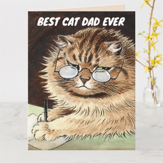 VERJAARDAGSCADEAU BESTE KATTENVADER OOIT KAARTEN (Gele Bloem)