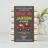 verjaardagscadeau brandweerauto kaart (Staand voorkant)