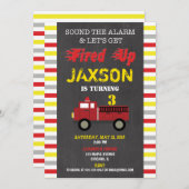 verjaardagscadeau brandweerauto kaart (Voorkant / Achterkant)