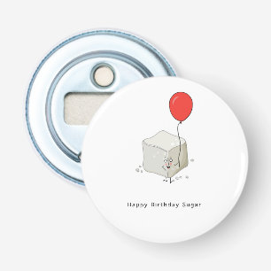 Verjaardagscadeau, gelukkige verjaardag suiker, gr button flesopener