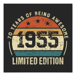 Verjaardagscadeau idee 1955 Retro 70 jaar Perfect Poster