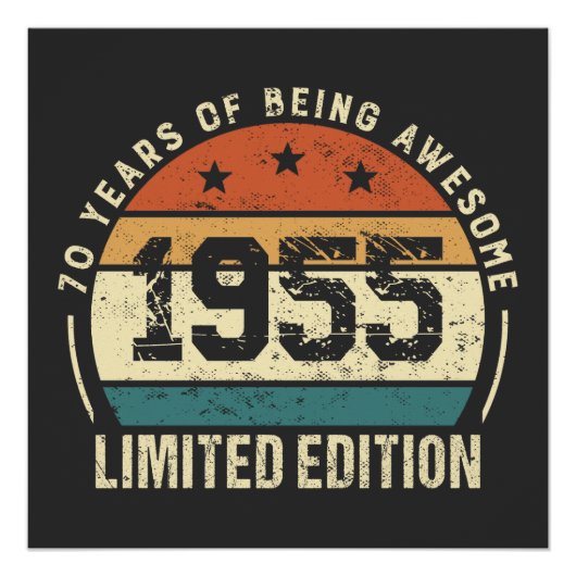 Verjaardagscadeau idee 1955 Retro 70 jaar Perfect Poster (Voorkant)