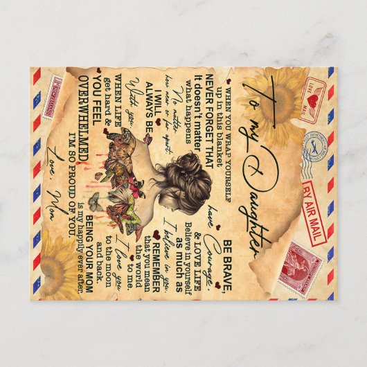 Verjaardagscadeau-idee voor mijn dochter vlinders briefkaart (Voorkant)