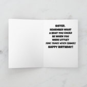 VERJAARDAGSCADEAU KAART KAARTEN VOOR STOUT ZUSTER (Binnen)