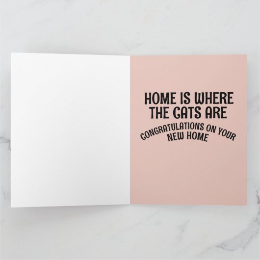 VERJAARDAGSCADEAU KAART MET CUTE KAT NIEUW THUIS F (Binnen)