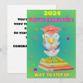 VERJAARDAGSCADEAU KINDEREN JUVENILE AFSTUDEREN  BEDANKKAART (Voorkant / Achterkant)