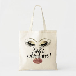 Verjaardagscadeau Lash Make-up Kiss Lip Roos Custo Tote Bag