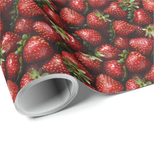 Verjaardagscadeau met aardbei cadeaupapier
