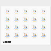 Verjaardagscadeau met bouwthema ronde sticker (Vel)