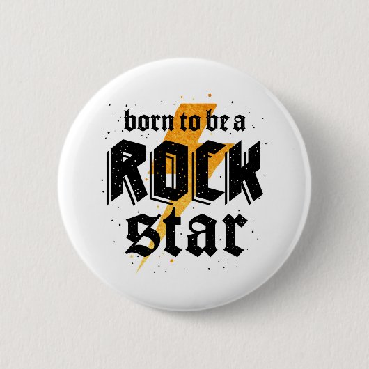 verjaardagscadeau met rockster ronde button 5,7 cm (Voorkant)