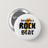 verjaardagscadeau met rockster ronde button 5,7 cm (Voorkant /achterkant)