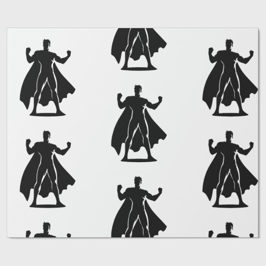 Verjaardagscadeau met superheldenthema cadeaupapier (Vlak)