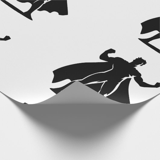 Verjaardagscadeau met superheldenthema cadeaupapier (Hoek)