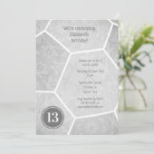 verjaardagscadeau met " zilvergrijze " voetbalweds kaart (Staand voorkant)