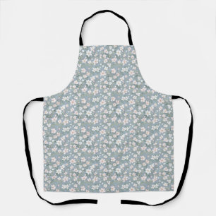 Verjaardagscadeau Naadloze roze en witte bloemen Schort