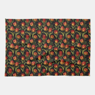Verjaardagscadeau Naadloze tulp in rood Theedoek