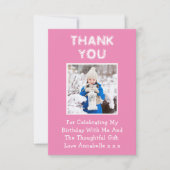 Verjaardagscadeau Roze Dank u kaart (Voorkant)