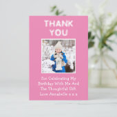 Verjaardagscadeau Roze Dank u kaart (Staand voorkant)