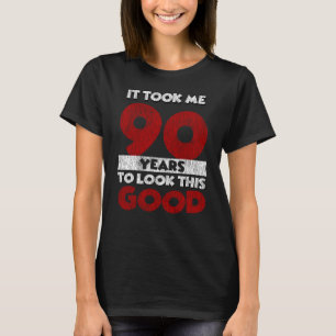 Verjaardagscadeau van 90 jaar oud leuke 90ste verj t-shirt