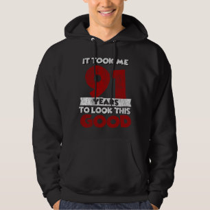 Verjaardagscadeau van 91 jaar oud leuke 91e verjaa hoodie