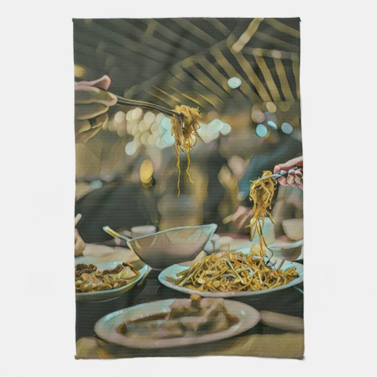 verjaardagscadeau van Ramen Theedoek (Verticaal)