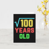 Verjaardagscadeau vierkante wortel van 100 10 jaar kaart (Gele Bloem)