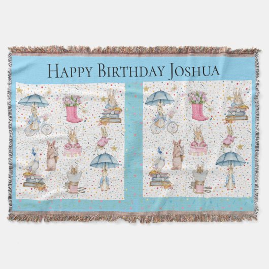 Verjaardagscadeau voor baby boy - konijn konijn deken (Voorkant)