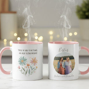 Verjaardagscadeau voor beste vriendin Funny Floral Mok