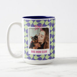 Verjaardagscadeau voor hondenmoederclub op maat me tweekleurige koffiemok