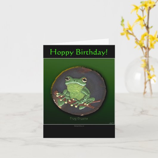 VERJAARDAGSCADEAU Voor Kikkervrienden Ansichtkaart Kaart (Gele Bloem)