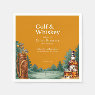 Verjaardagscadeau voor mannen: golf en whiskey the servet