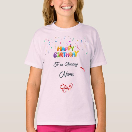 Verjaardagscadeau voor meisjes - Custom Graphic T- T-shirt (Voorkant)