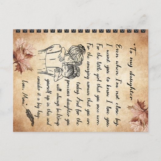 Verjaardagscadeau voor mijn dochter, leuk cadeau v briefkaart (Voorkant)