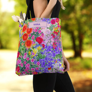 Verjaardagscadeau voor Nana Kleurrijke Waterverf B Tote Bag