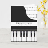 verjaardagscadeau voor piano-sleutels kaart (Gele Bloem)