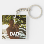Verjaardagscadeau voor vader met foto en jaar op V Sleutelhanger (Achterkant)