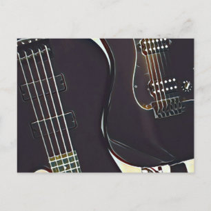 Verjaardagscadeau voor vintage gitarist briefkaart