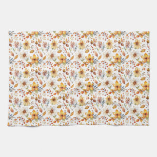Verjaardagscadeau   Waterverf herfst bloemen Theedoek