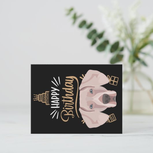 Verjaardagscadeau Weimaraner Briefkaart (Staand voorkant)