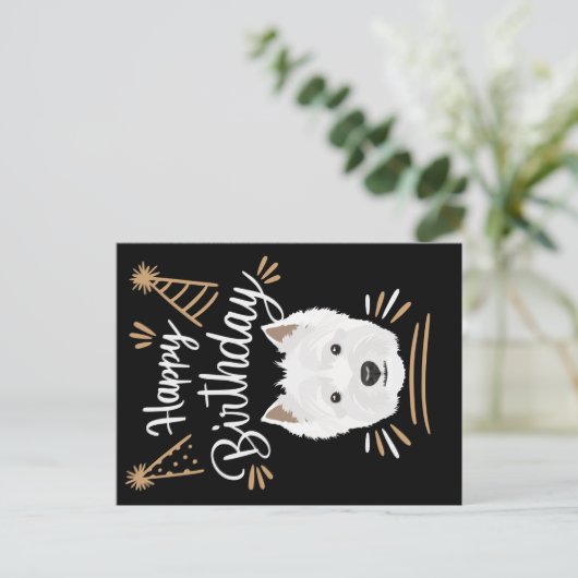 Verjaardagscadeau West Highland Terrier Briefkaart (Staand voorkant)